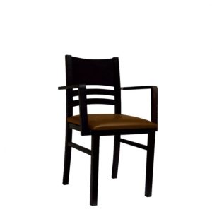 chaise en bois avec accoudoir assise en simili cuir ilisabet b 300x300