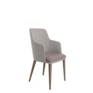 chaise en bois avec accoudoire en tissu giorgi