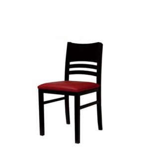 chaise en bois sans accoudoir assise en simili cuir ilisabet-b