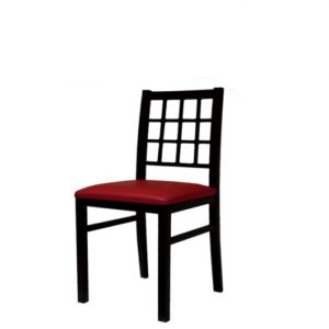 chaise en bois sans accoudoir assise en simili cuir victoria-b