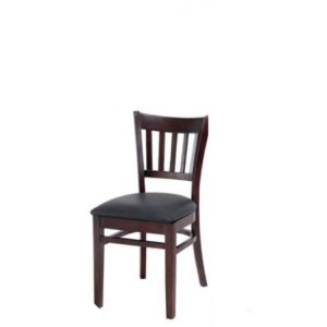 chaise en bois sans accoudoire assise en simili cuir jaya