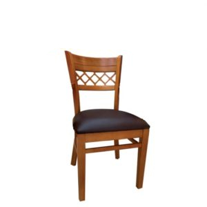 chaise en bois sans accoudoire assise en simili cuir kulin