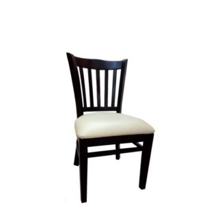 chaise en bois sans accoudoire assise en simili cuir sibi