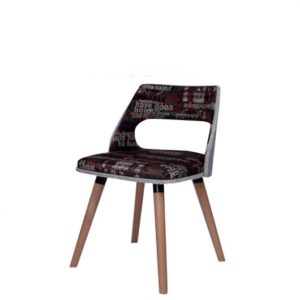 chaise en bois sans accoudoire assise en tissu jaki
