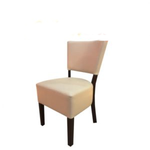 chaise en bois sans accoudoire et assise en simili cuir bristolle-c