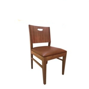 chaise en bois tapesi en simili cuir nibo-c
