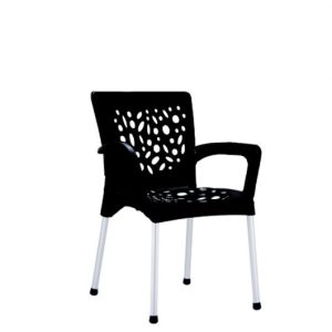 chaise en plastique avec accoudoirs pieds en aluminium galaxy 300x300