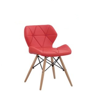 chaise en polypropylene et simili cuir pieds en bois vicente