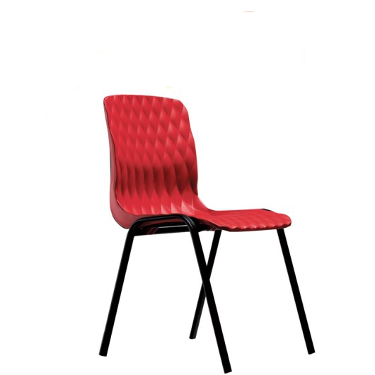 chaise en polypropylène pieds métallique uni