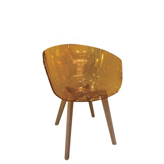 chaise en pvc avec accoudoirs crystalux