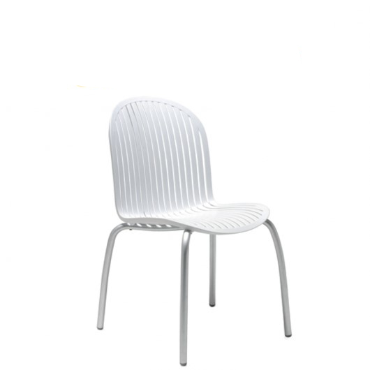 chaise en pvc sans accoudoirs ninfea-dinner blanc