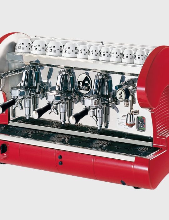 machine a café 3 groupes semi-auto rouge bar3s la pavoni – italie