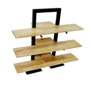 Unité de buffet 3 niveaux en métal bois d 68 28 64