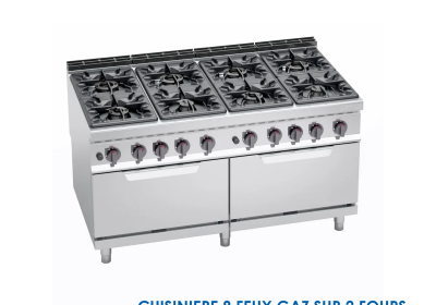 CUISINIERE 8 FEUX GAZ SUR 2 FOURS 1510-KUZ