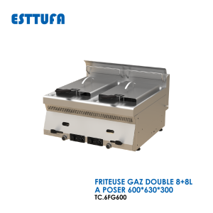 FRITEUSE GAZ DOUBLE 88L A POSER 600x630x300 TC.6FG600 300x300