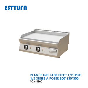 PLAQUE GRILLADE ELECT 1 2 LISSE 1 2 STRIEE A POSER 800x630x300 TC.6IE800 300x300