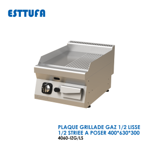 PLAQUE GRILLADE GAZ 1 2 LISSE 1 2 STRIEE A POSER 4060 IZG LS 300x300