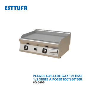 PLAQUE GRILLADE GAZ 1 2 LISSE 1 2 STRIEE A POSER 8060 IZG 300x300