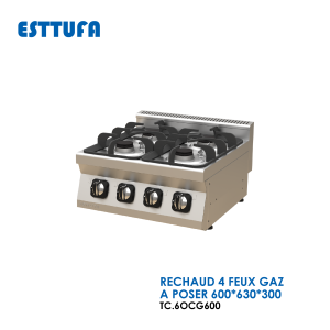 RECHAUD 4 FEUX GAZ A POSER 600x630x300 TC.6OCG600 300x300