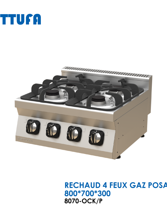 RECHAUD 4 FEUX GAZ POSABLE 8070-OCK-P