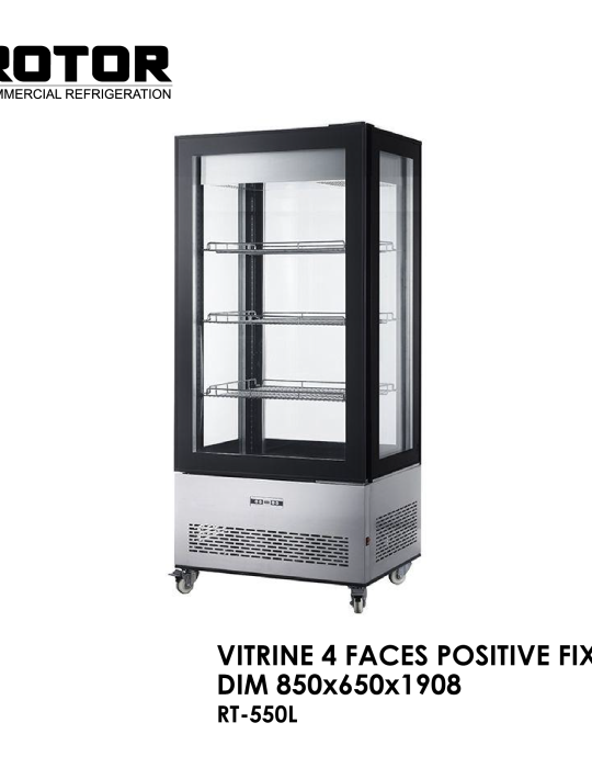 VITRINE 4 FACES POSITIVE FIXE DIM 850x650x1908 RT-550L