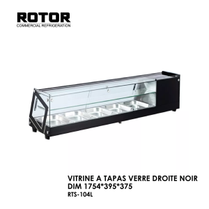 VITRINE A TAPAS VERRE DROITE NOIR DIM RTS 104L 300x300