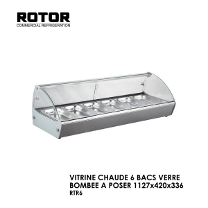 VITRINE CHAUDE 6 BACS VERRE BOMBEE A POSER 1127x420x336 RTR6 300x300