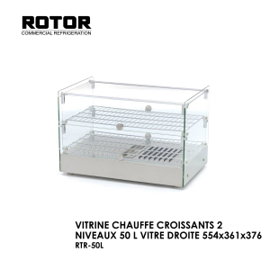 VITRINE CHAUFFE CROISSANTS 2 NIVEAUX 50 L VITRE DROITE 554x361x376 RTR 50L 300x300