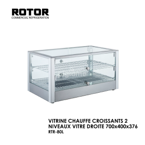 VITRINE CHAUFFE CROISSANTS 2 NIVEAUX VITRE DROITE 700x400x376 RTR 80L 300x300