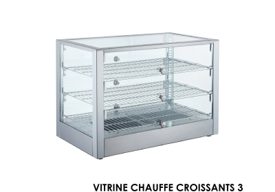 VITRINE CHAUFFE CROISSANTS 3 NIVEAUX VITRE DROITE RTR-115L
