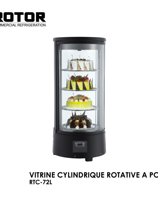 VITRINE CYLINDRIQUE ROTATIVE A POSER RTC-72L