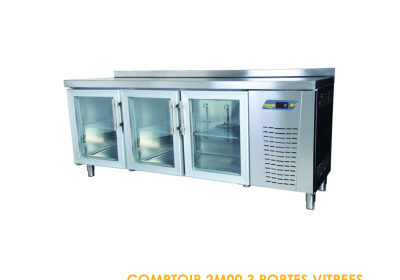 COMPTOIR 2M00 3 PORTES VITREES TPG 73 GD