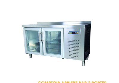 COMPTOIR ARRIERE BAR 2 PORTES VITREE 1500x600x1020 TPS 62 GD H