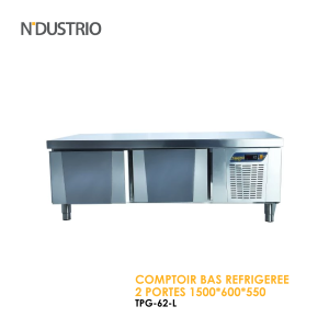 COMPTOIR BAS REFRIGEREE 2 PORTES 1500x600x550 TPG 62 L 1 300x300