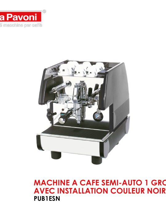 MACHINE A CAFE SEMI-AUTO 1 GROUPE AVEC INSTALLATION COULEUR NOIR PUB1ESN