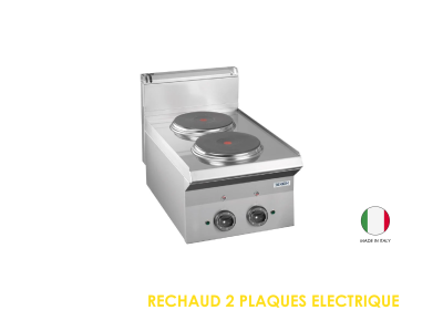 RECHAUD 2 PLAQUES ELECTRIQUE 380 V A POSER 400x650x290 470 D65E2P