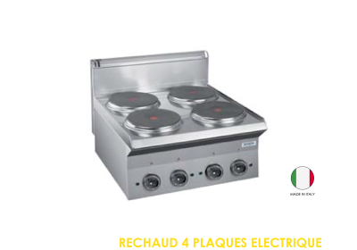 RECHAUD 4 PLAQUES ELECTRIQUE 380 V A POSER 600X650X290 470 D65E4P