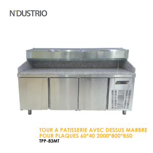 TOUR A PATISSERIE AVEC DESSUS MARBRE POUR PLAQUES 60x40 2000x800x850 TPP 83MT 300x300