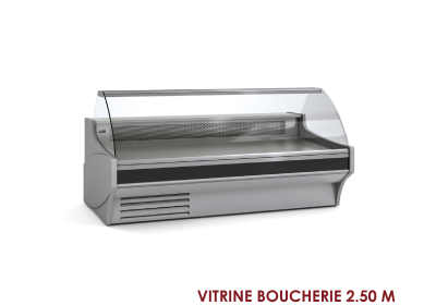 VITRINE BOUCHERIE 2.50 M ROUGE PROF 1.00 M VE-10-25-C-TF