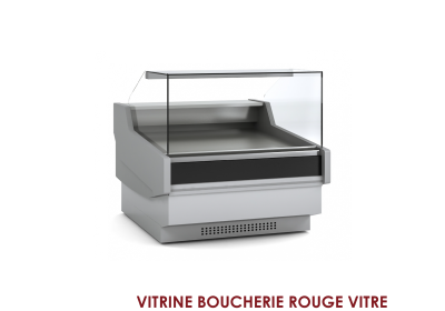VITRINE BOUCHERIE ROUGE VITRE DROITE OUVERTURE FRONTALE 1M50 VE-12-15-RR-TF