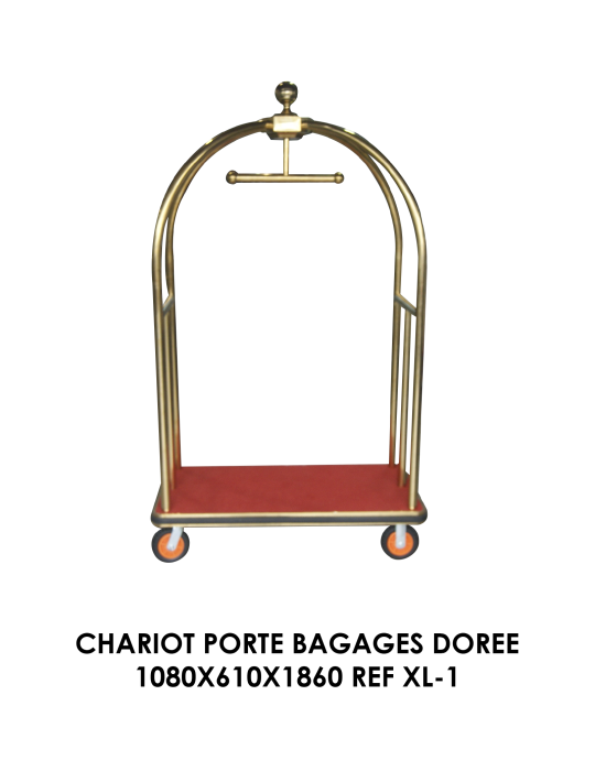 CHARIOT PORTE BAGAGES DOREE 1080X610X1860 REF XL-1